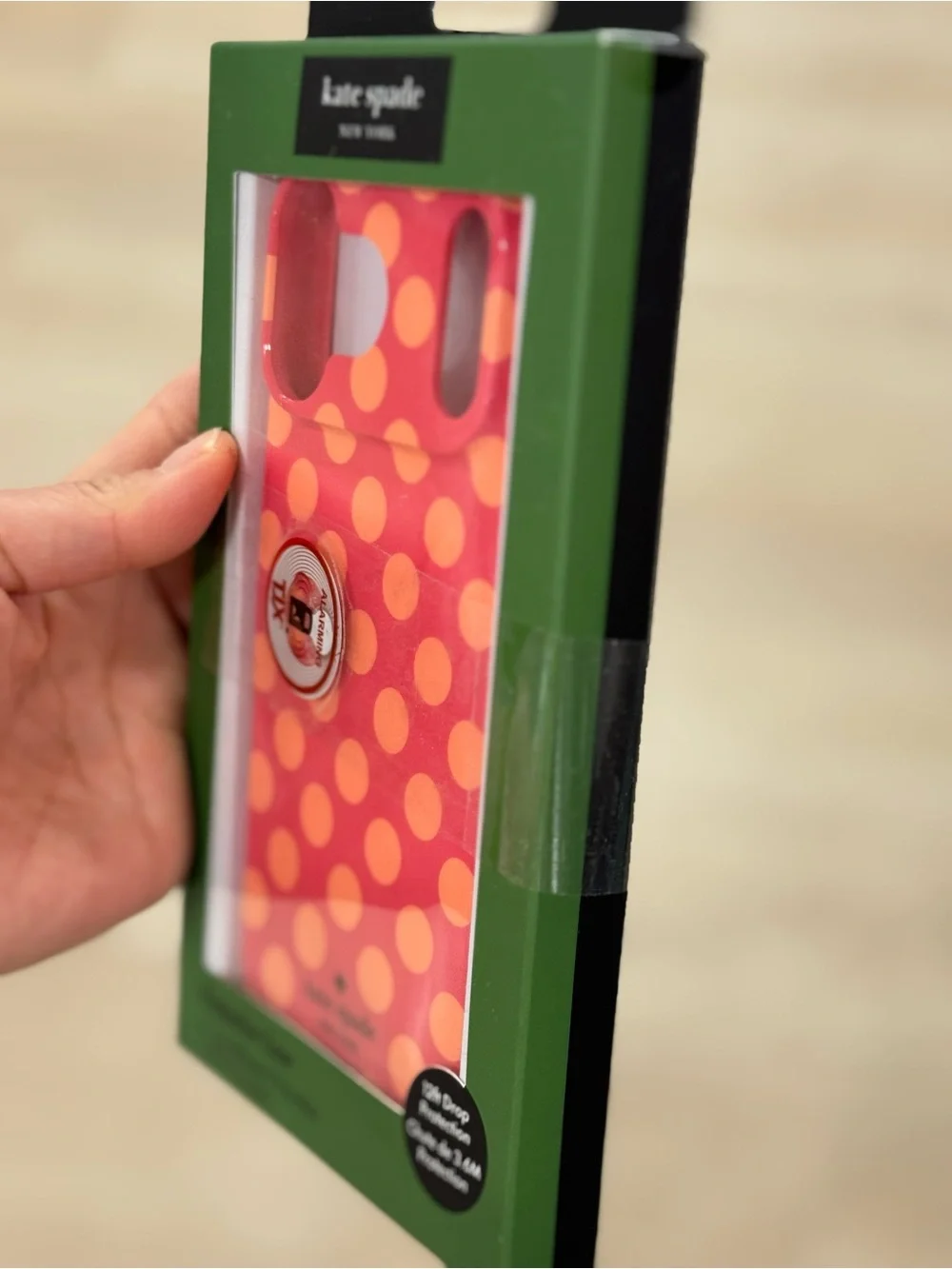 kate spade Pink with Orange Polka Dot iPhone Case
